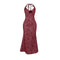 Women's Burgundy Strap Lace Tight Dress