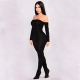 Women Off Shoulder Bodycon Jumpsuit