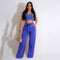 Women's Sleeveless Top + Elastic Waist Wide Leg Pants Set