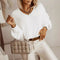 Women's  V-neck Solid Color Loose Temperament Knitted Sweater