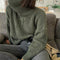 Khaki Women Sweater Turtleneck Long Sleeve Knitted Pullover