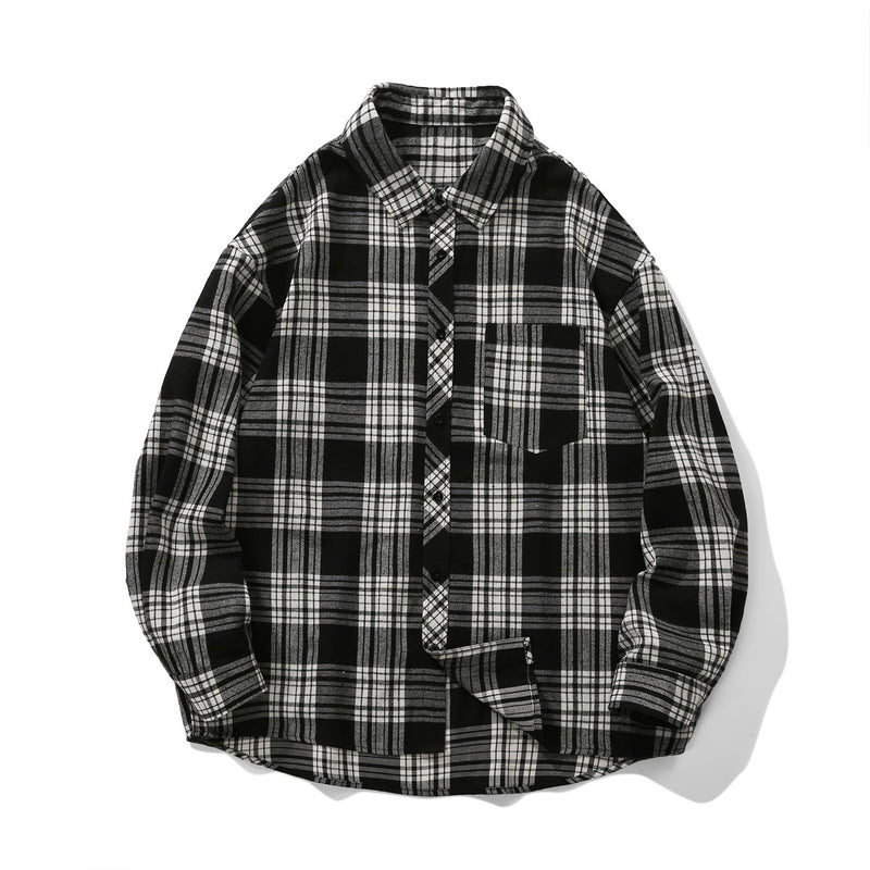 Men's Plaid Loose Casual Bottoming Flannel Shirt