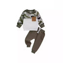 Boys Long Sleeve Camouflage T-Shirt And Long Pants Co-Ord