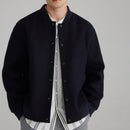 Men's Wool Color Contrast Patchwork Rib Jacket