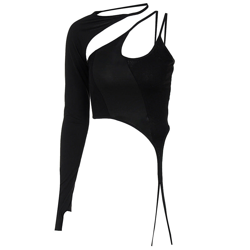 Women's One-shoulder Halter Irregular Top