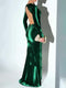 Women's Velvet Backless Long-sleeve Maxi Dress