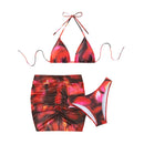 Women's Split Tie-dyed Mesh Bikini Set