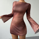 Women's Double Layer Printed Waist-controlled Mini Dress