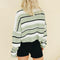 Striped Autumn Winter Short Pullover Sweater