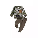 Boys Long Sleeve Camouflage T-Shirt And Long Pants Co-Ord