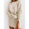 Sexy Long Sleeve Knitted Sweater and Skirt Sweater Set