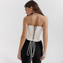 Women's Tube Short Cropped Navel Strap Corset