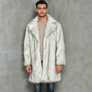 Men's Tailored Suit Collar Faux Fur Coat