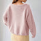 Women's Pullover Round Neck Solid Color Sweater