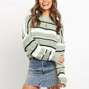 Striped Autumn Winter Short Pullover Sweater