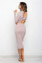 Women's Solid Color Backless Bow Tight Dress