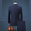 Men's Three-piece Stand Collar Suit