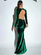 Women's Velvet Backless Long-sleeve Maxi Dress