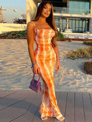 Women Sleeveless Slim Beach Long Dress